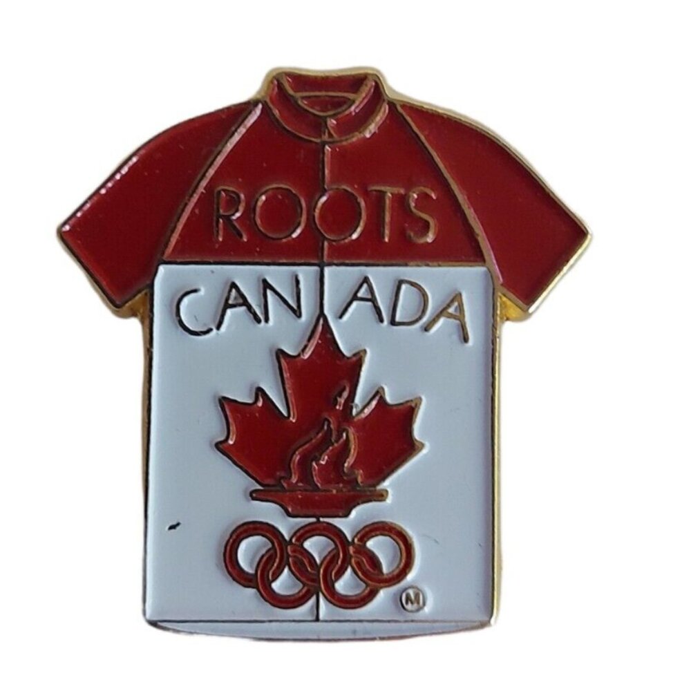 Roots Canada Olympic Pin Jersey Shirt Pinback 2002